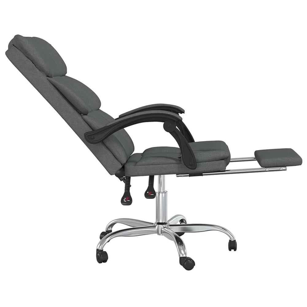 Reclining Office Chair Dark Gray Fabric. Picture 6