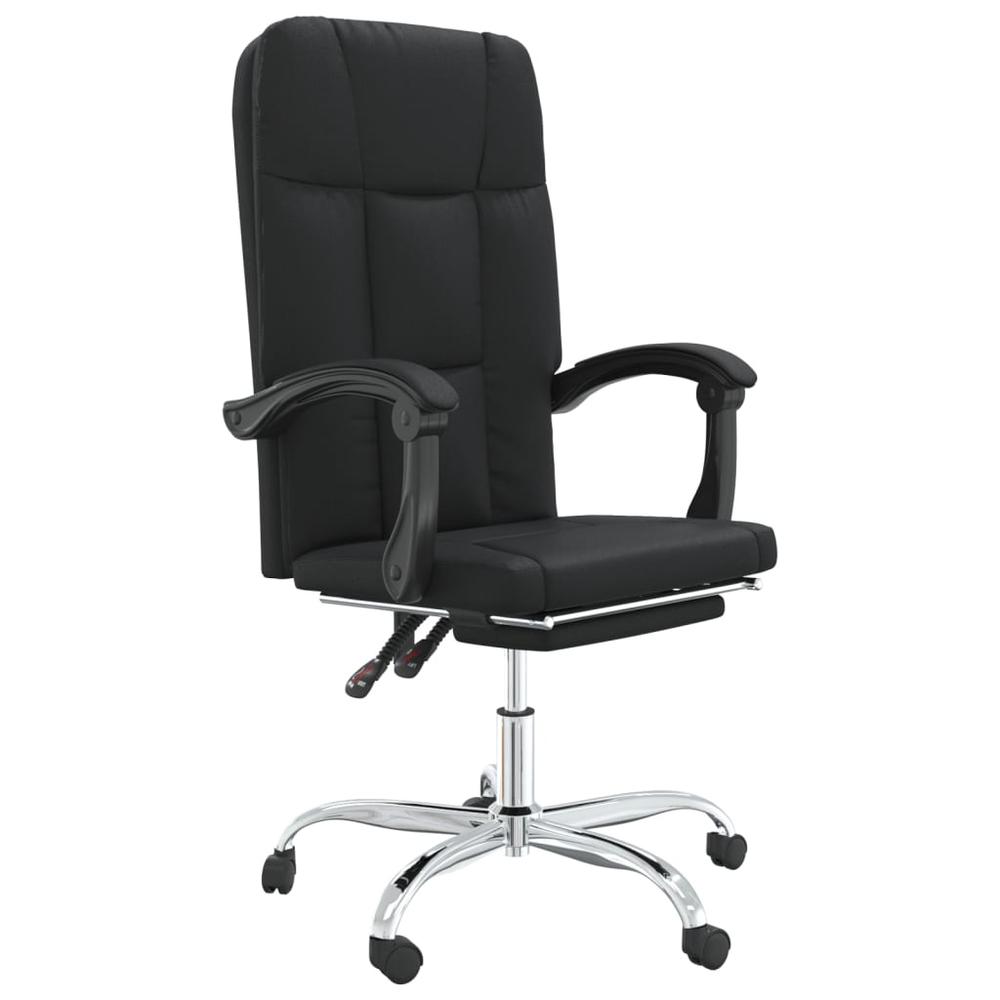 Reclining Office Chair Black Faux Leather. Picture 1