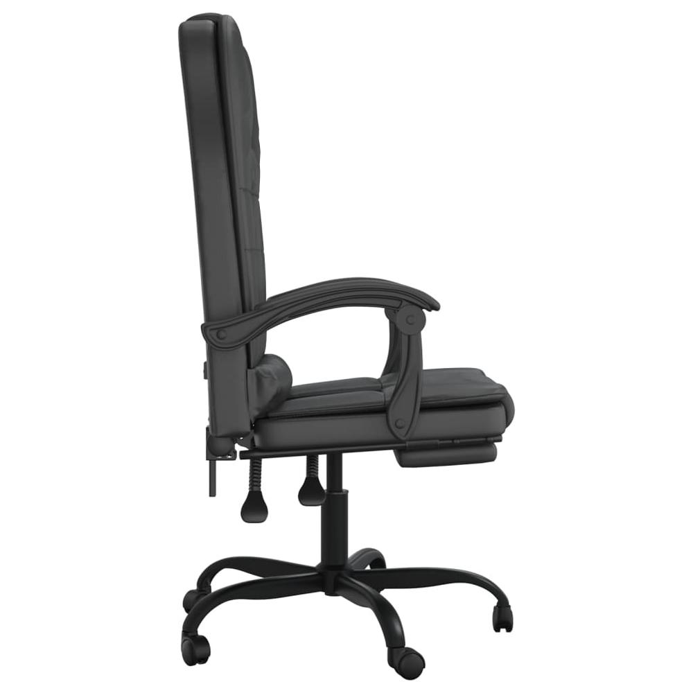 Massage Reclining Office Chair Black Faux Leather. Picture 3