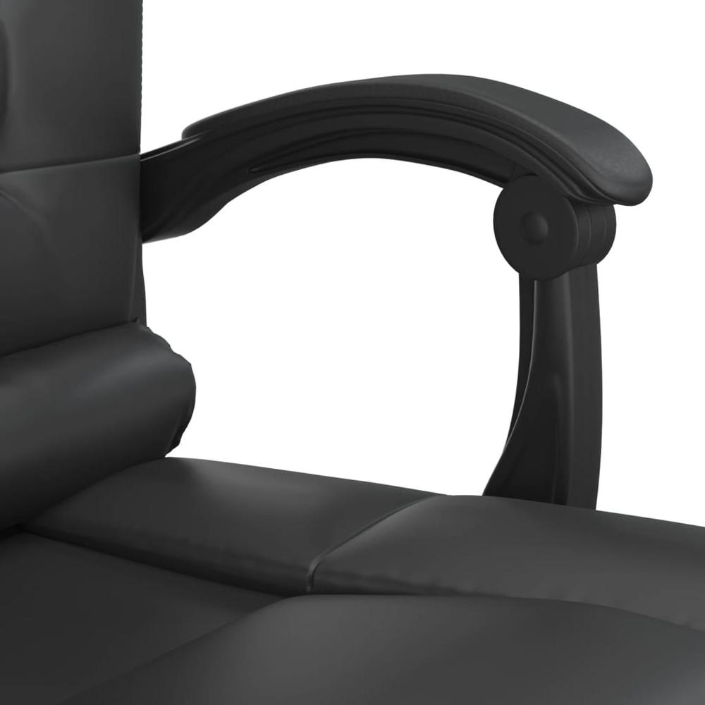 Massage Reclining Office Chair Black Faux Leather. Picture 9