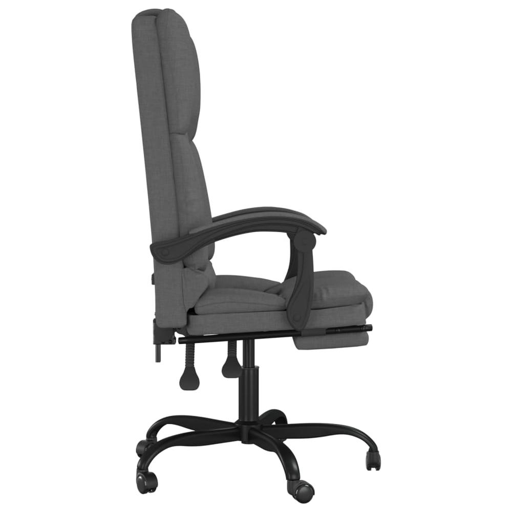 Massage Reclining Office Chair Dark Gray Fabric. Picture 3