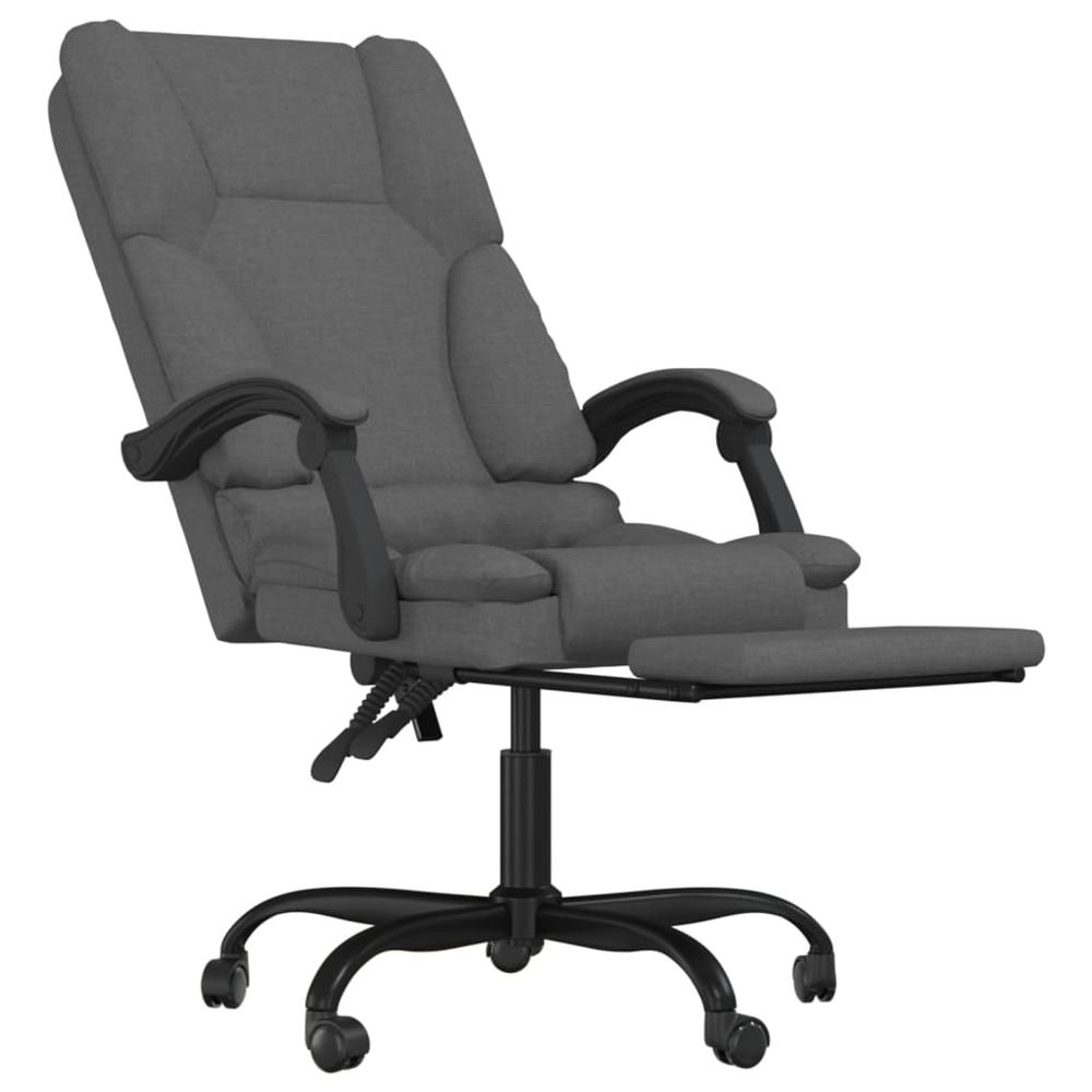 Massage Reclining Office Chair Dark Gray Fabric. Picture 5