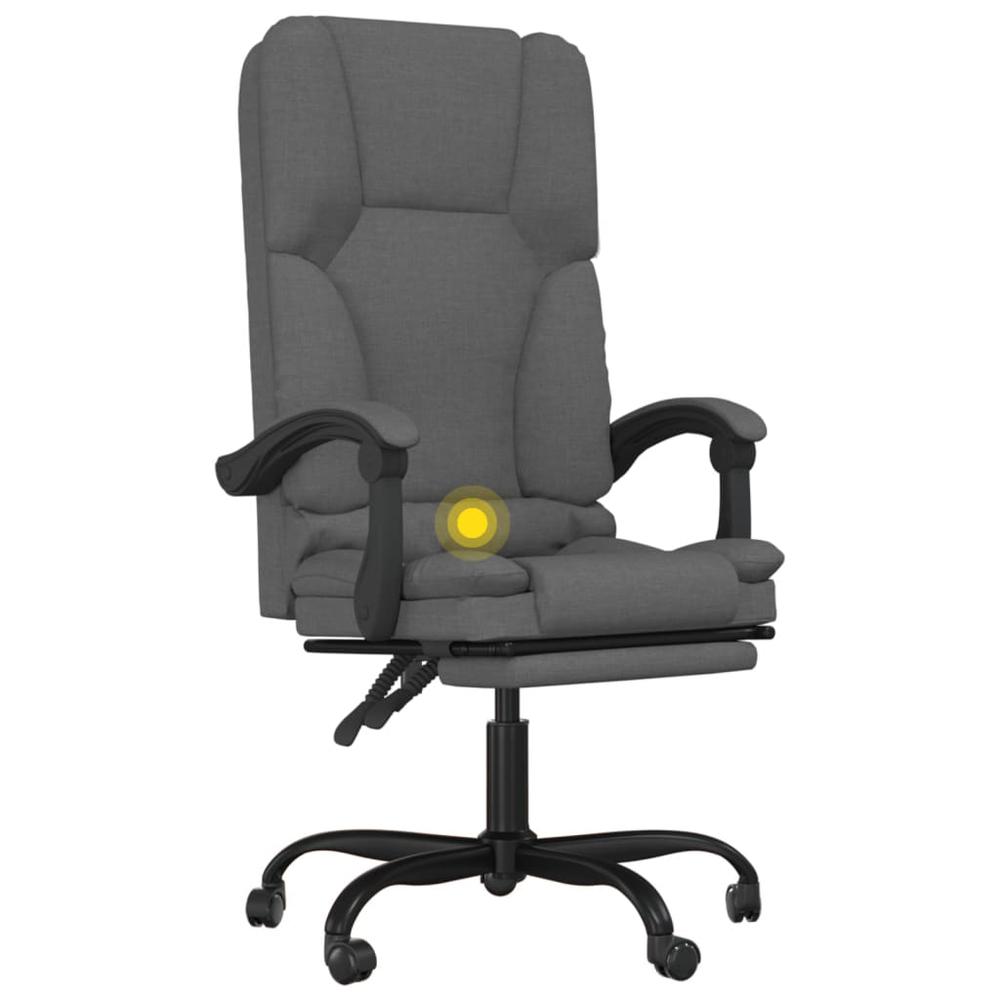 Massage Reclining Office Chair Dark Gray Fabric. Picture 7