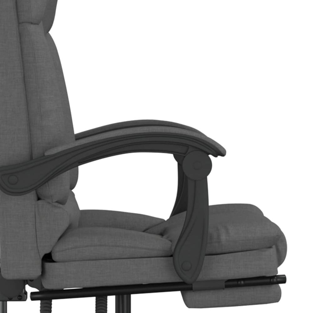 Massage Reclining Office Chair Dark Gray Fabric. Picture 8