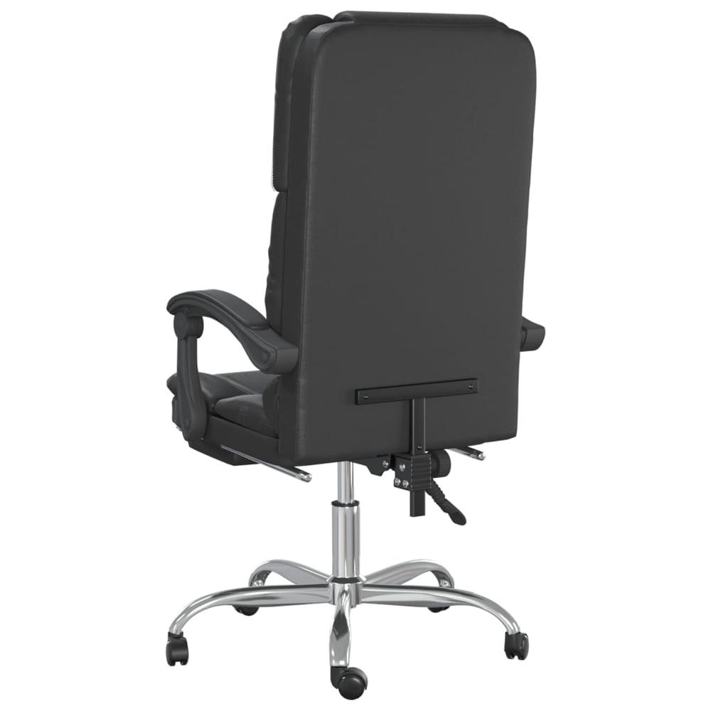 Massage Reclining Office Chair Black Faux Leather. Picture 4