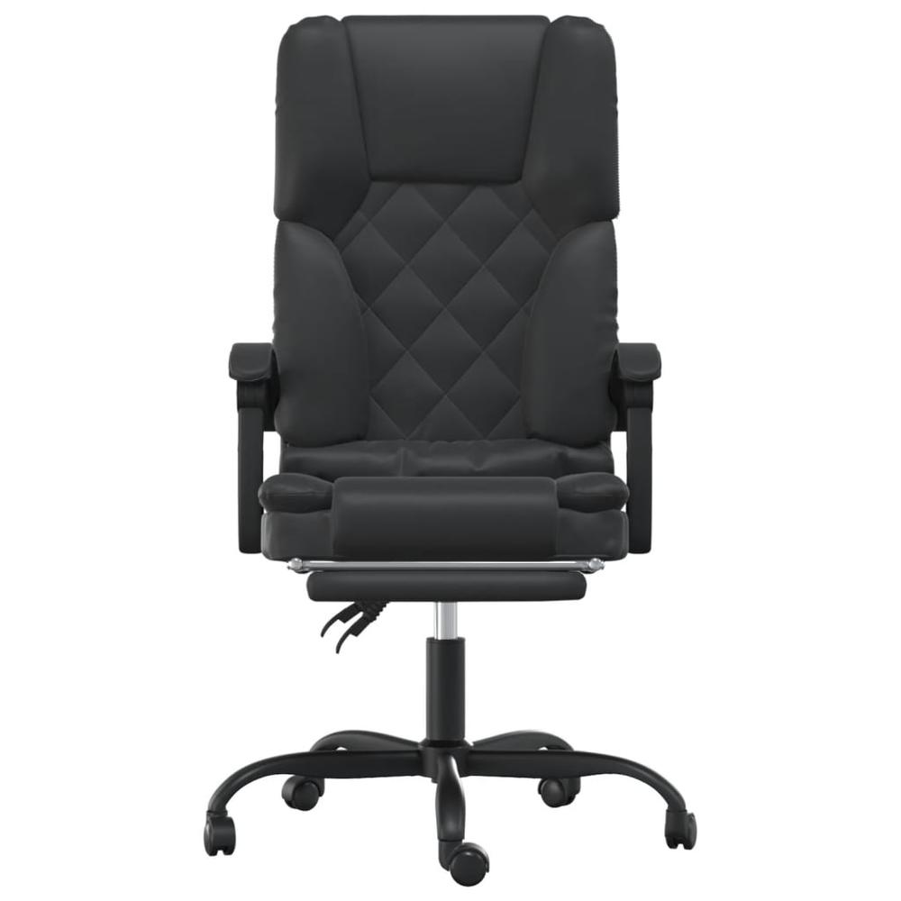 Massage Reclining Office Chair Black Faux Leather. Picture 2