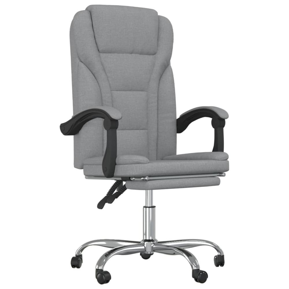 Reclining Office Chair Light Gray Fabric. Picture 1