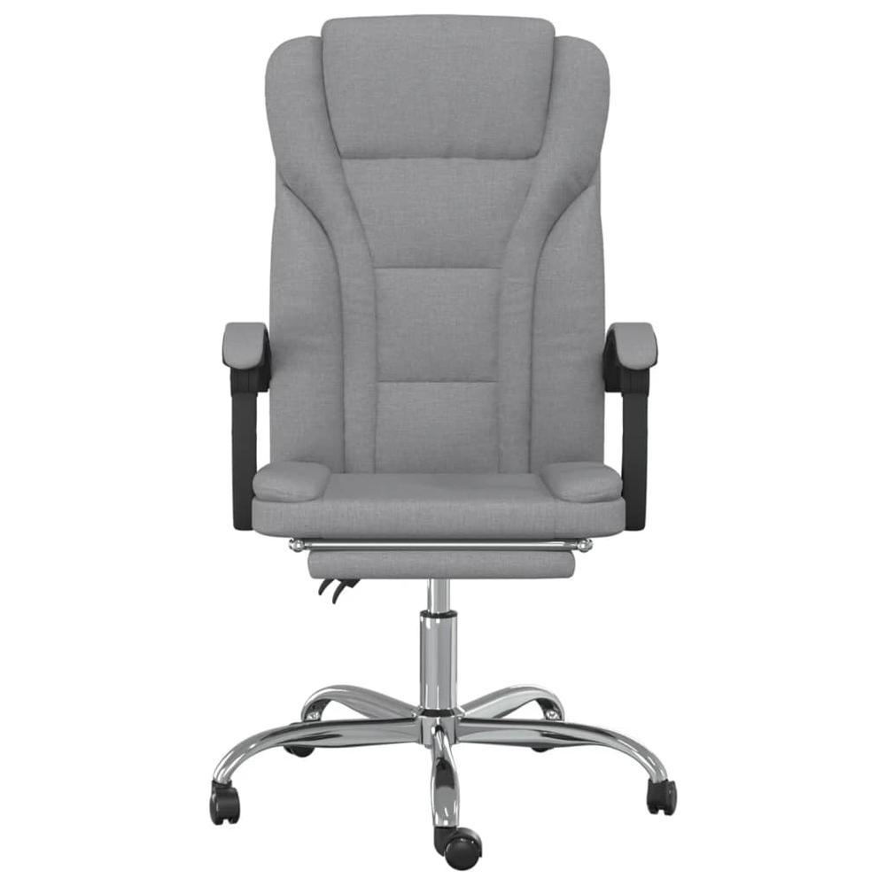 Reclining Office Chair Light Gray Fabric. Picture 2