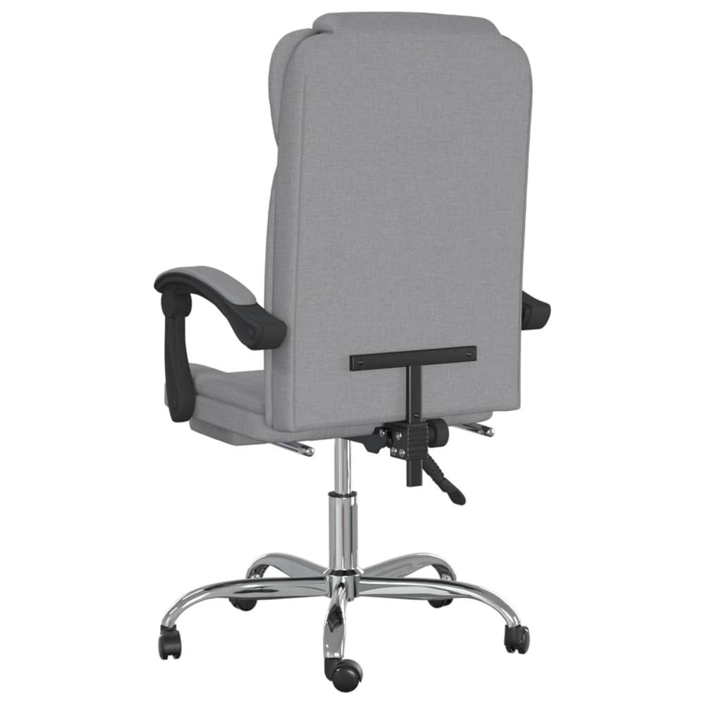 Reclining Office Chair Light Gray Fabric. Picture 4