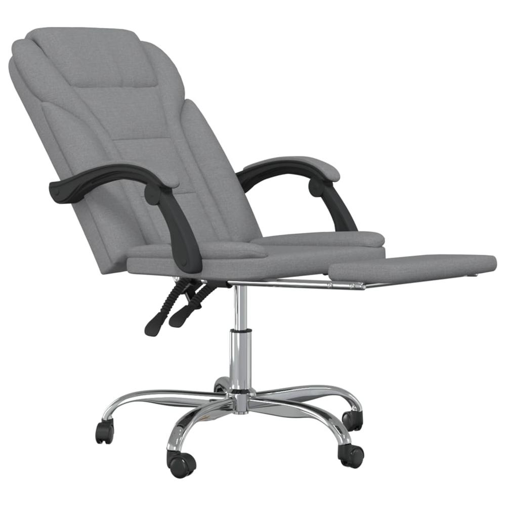 Reclining Office Chair Light Gray Fabric. Picture 5