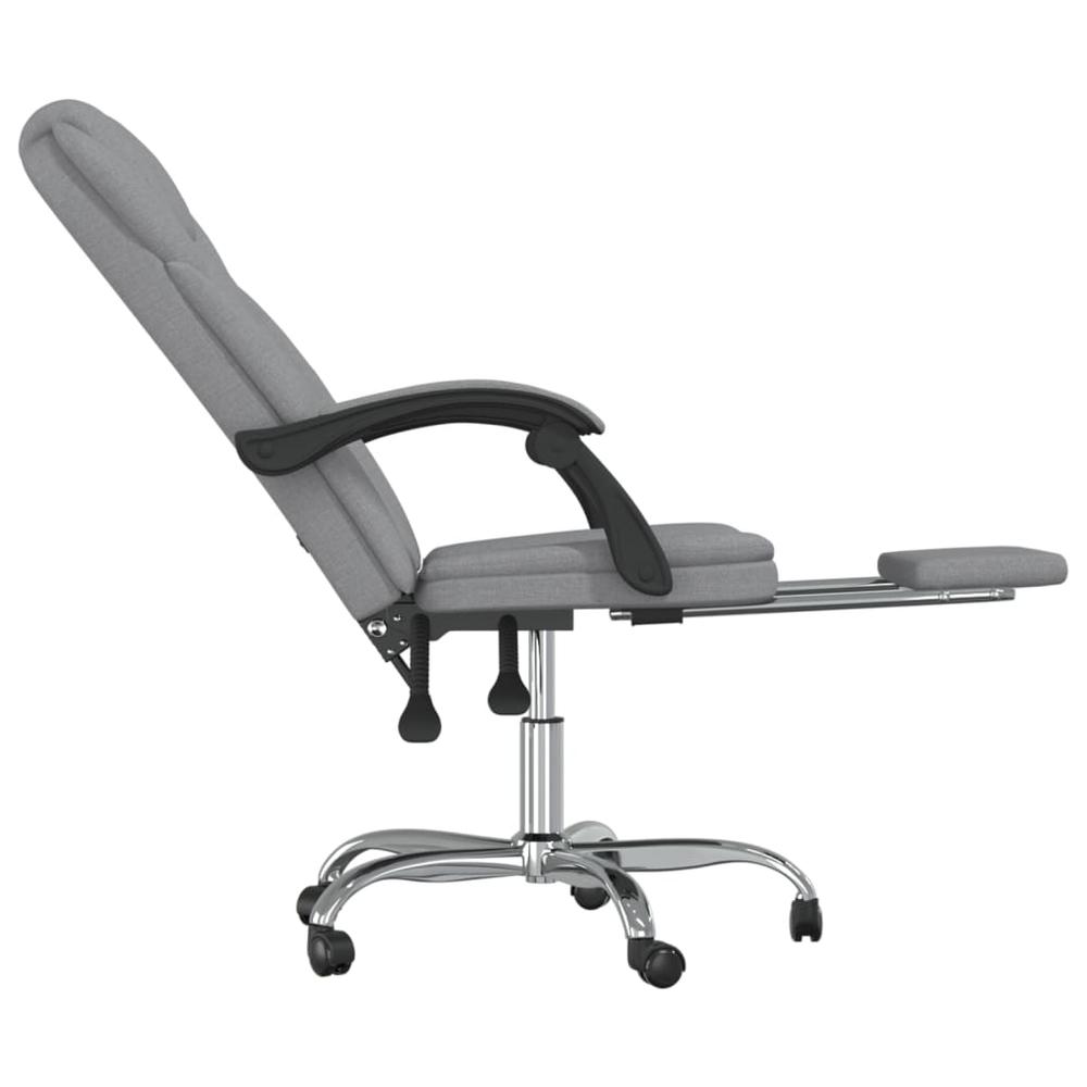 Reclining Office Chair Light Gray Fabric. Picture 6