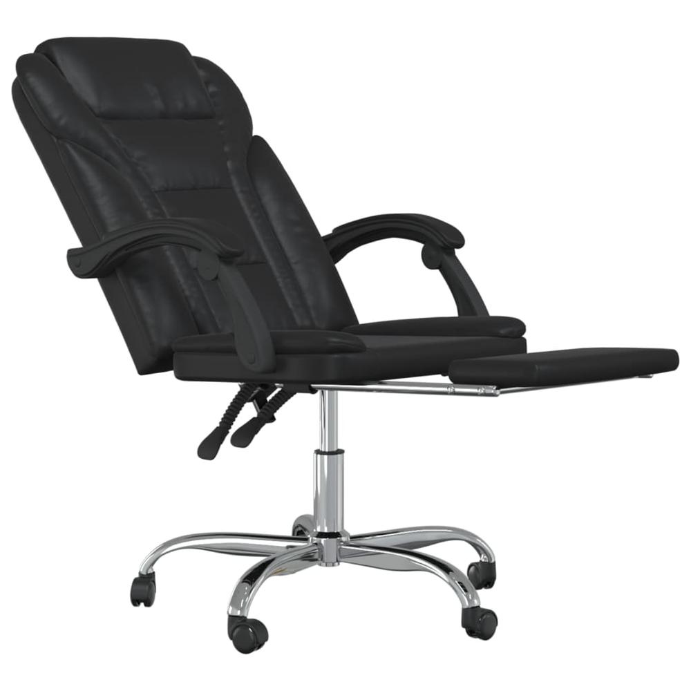 Reclining Office Chair Black Faux Leather. Picture 5