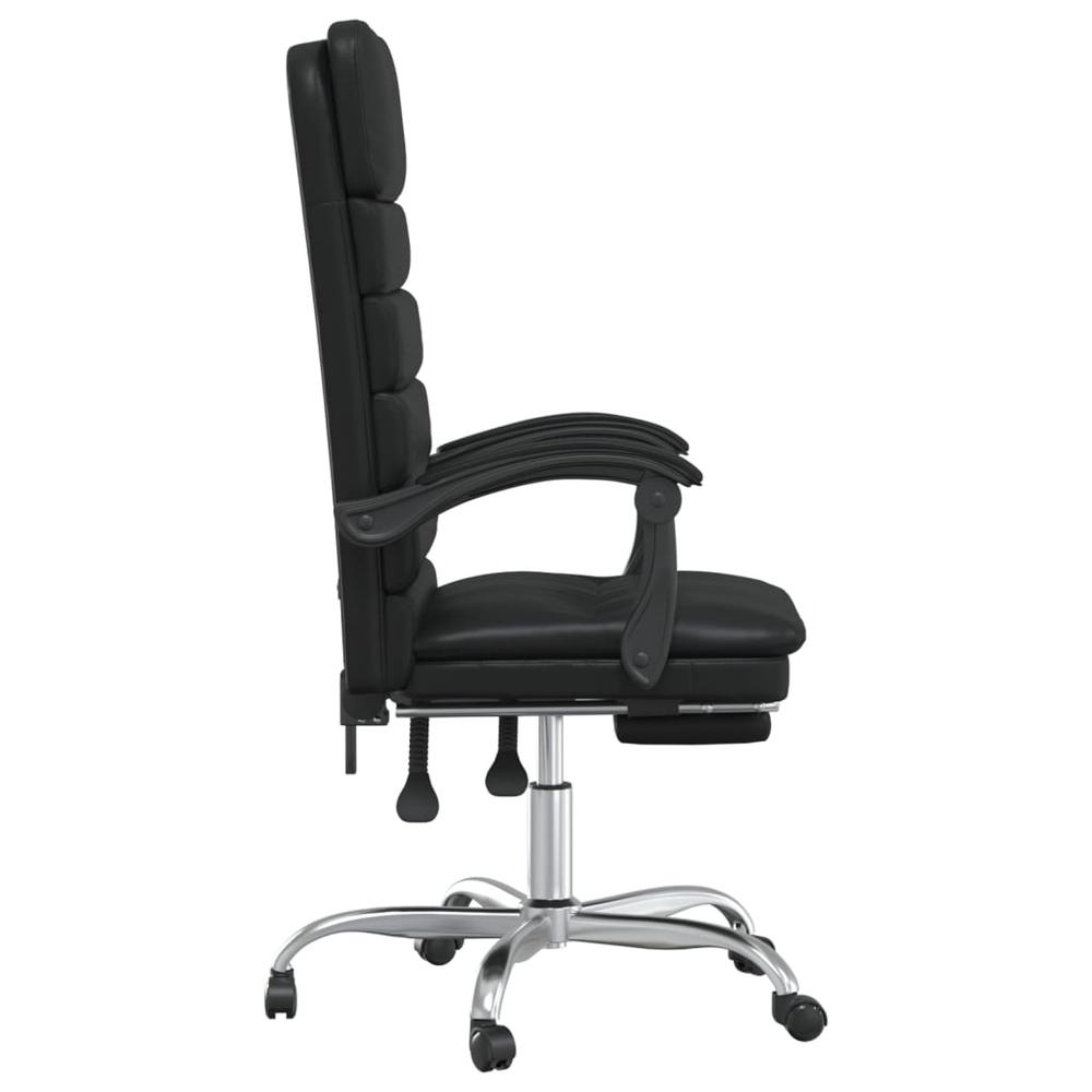 Massage Reclining Office Chair Black Faux Leather. Picture 3