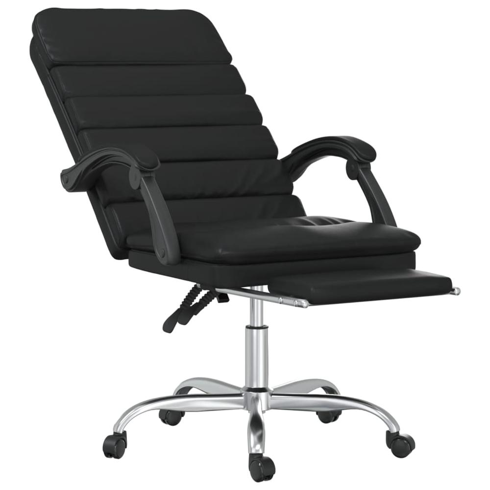 Massage Reclining Office Chair Black Faux Leather. Picture 5