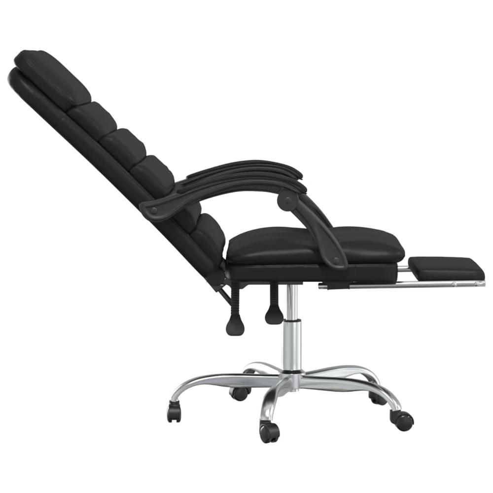 Massage Reclining Office Chair Black Faux Leather. Picture 6