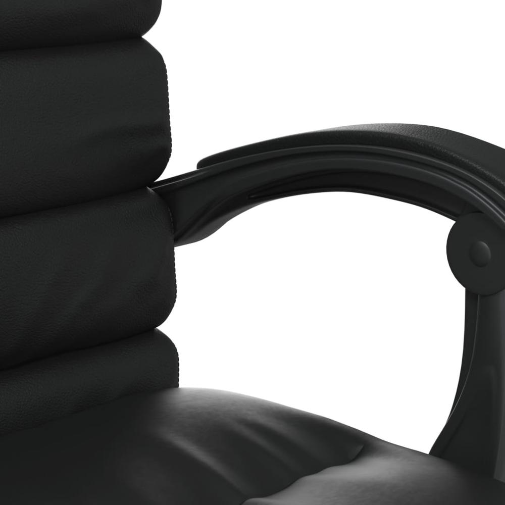 Massage Reclining Office Chair Black Faux Leather. Picture 9