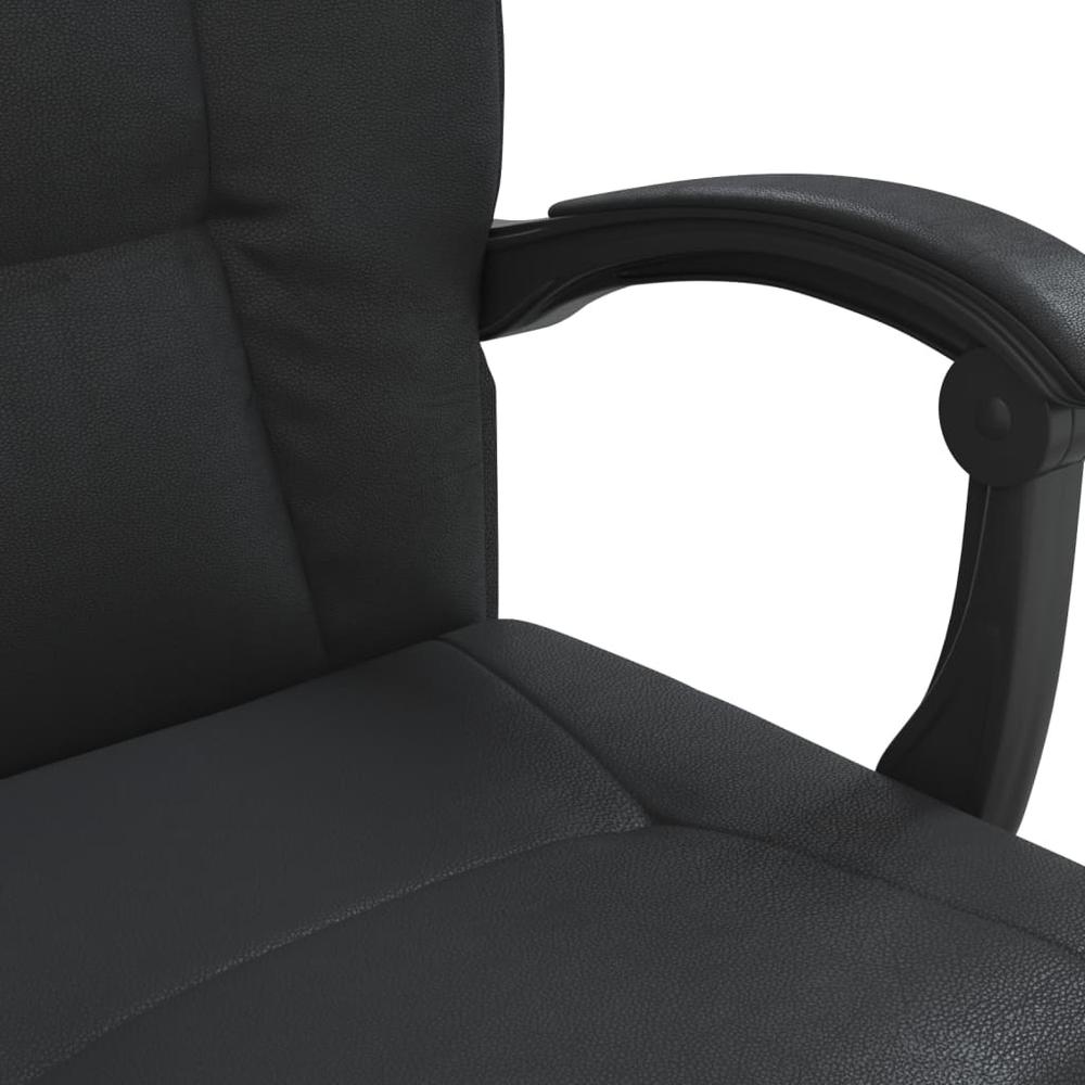 Reclining Office Chair Black Faux Leather. Picture 8
