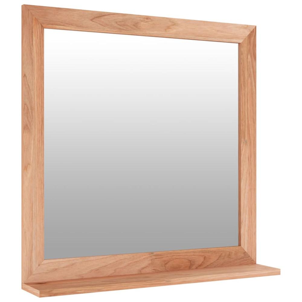 Wall Mirror 21.7"x21.7" Solid Wood Walnut. Picture 2