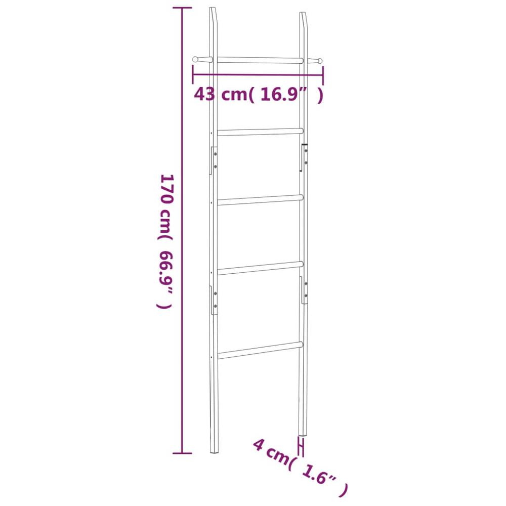 Towel Ladder 66.9" Solid Wood Walnut. Picture 5