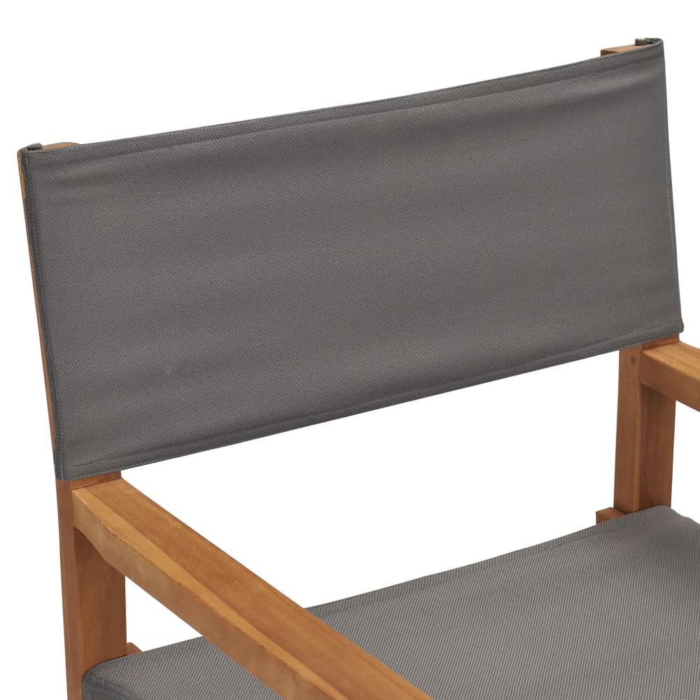Director's Chairs 2 pcs Solid Teak Wood Gray. Picture 6