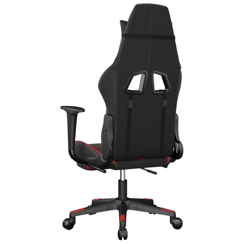 Gaming Chair with Footrest Black and Red Faux Leather. Picture 4