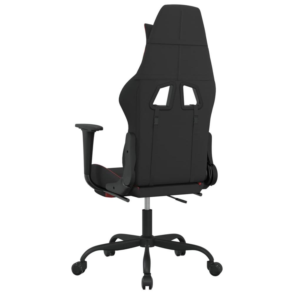 Gaming Chair with Footrest Black and Red Fabric. Picture 4