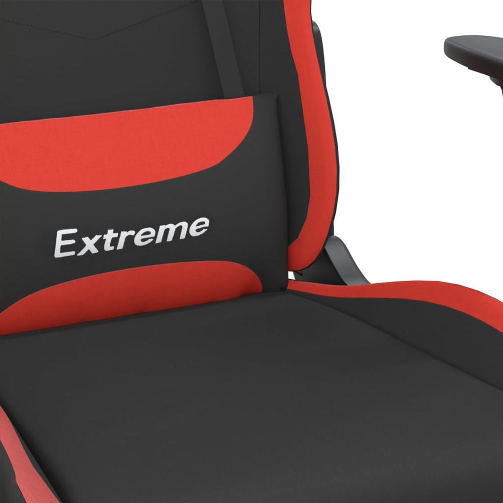 Gaming Chair with Footrest Black and Red Fabric. Picture 8