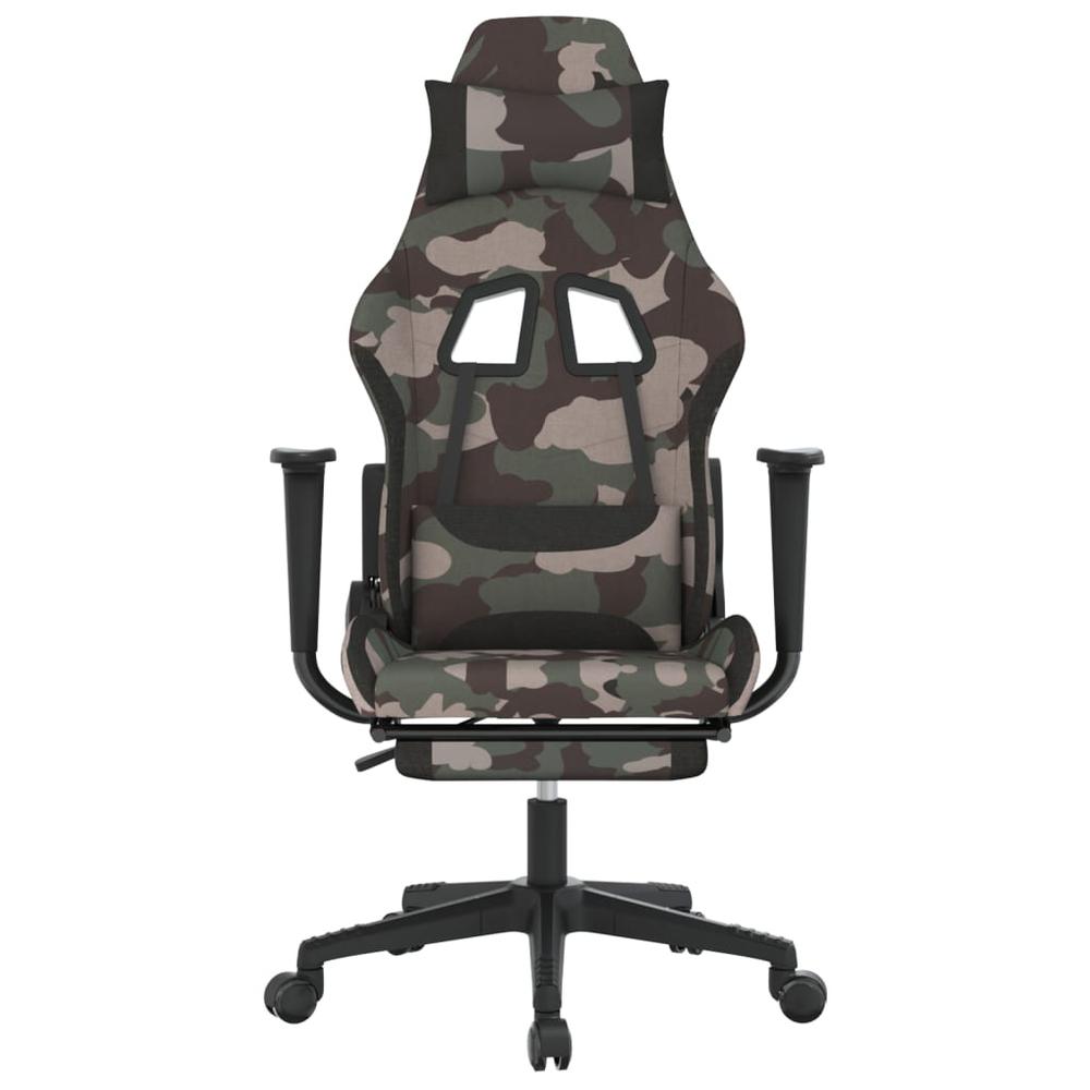 Gaming Chair with Footrest Camouflage and Black Fabric. Picture 2