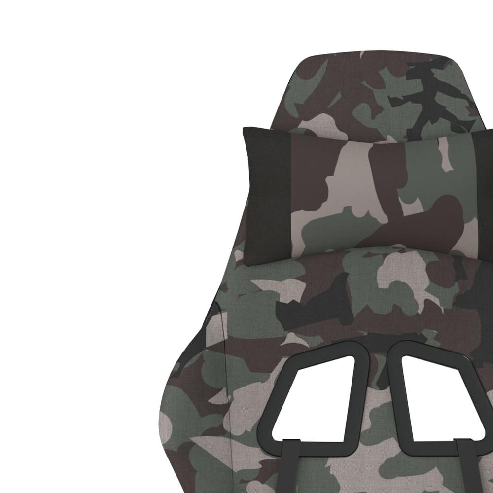 Gaming Chair with Footrest Camouflage and Black Fabric. Picture 11