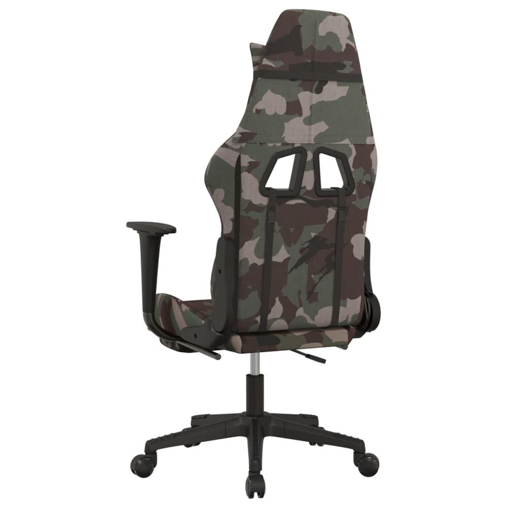 Gaming Chair with Footrest Camouflage and Black Fabric. Picture 4