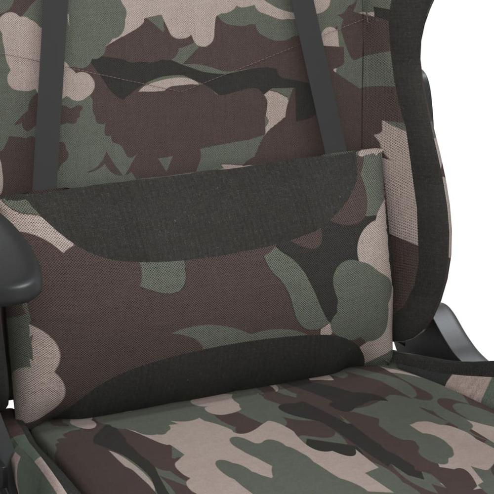 Gaming Chair with Footrest Camouflage and Black Fabric. Picture 8