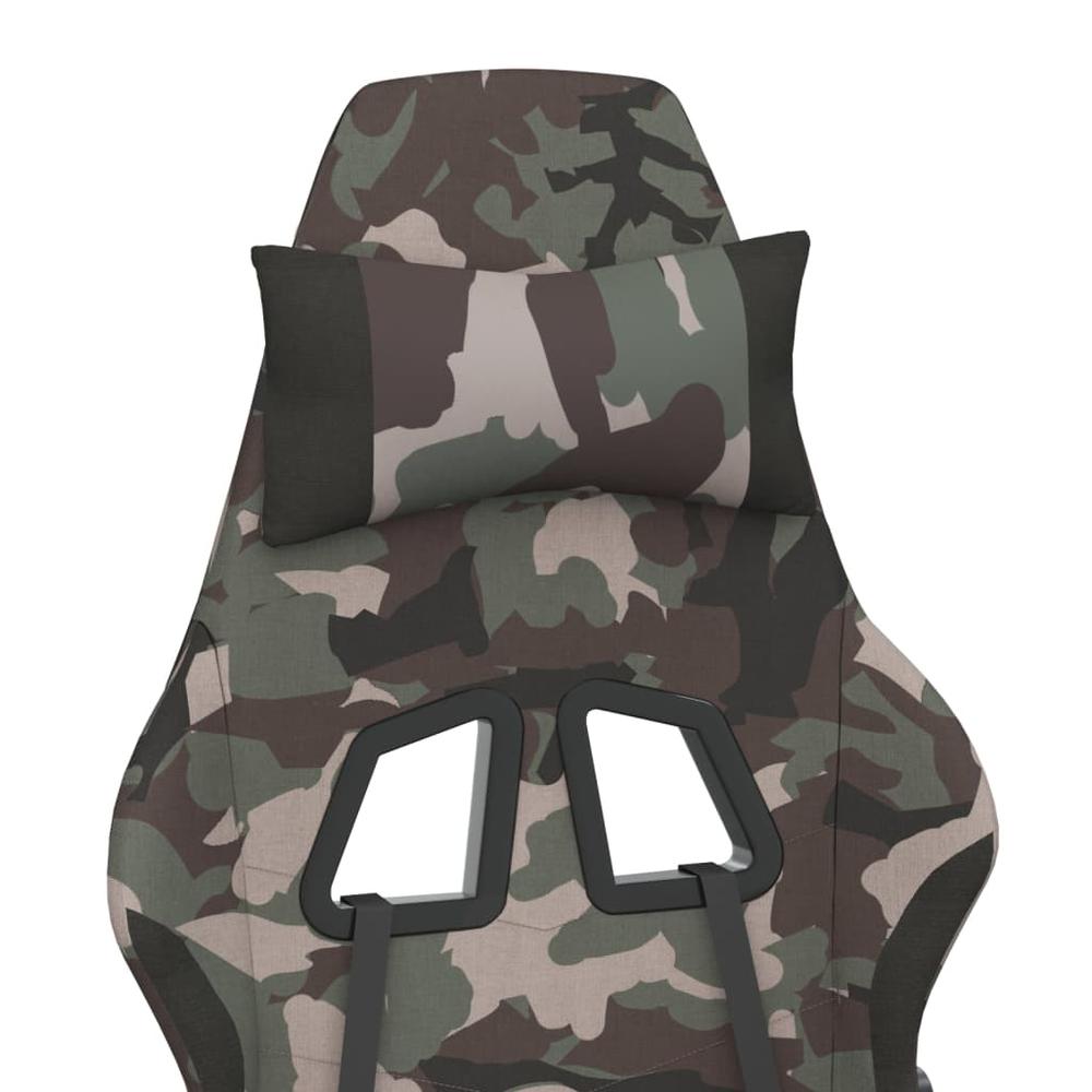 Gaming Chair with Footrest Camouflage and Black Fabric. Picture 9