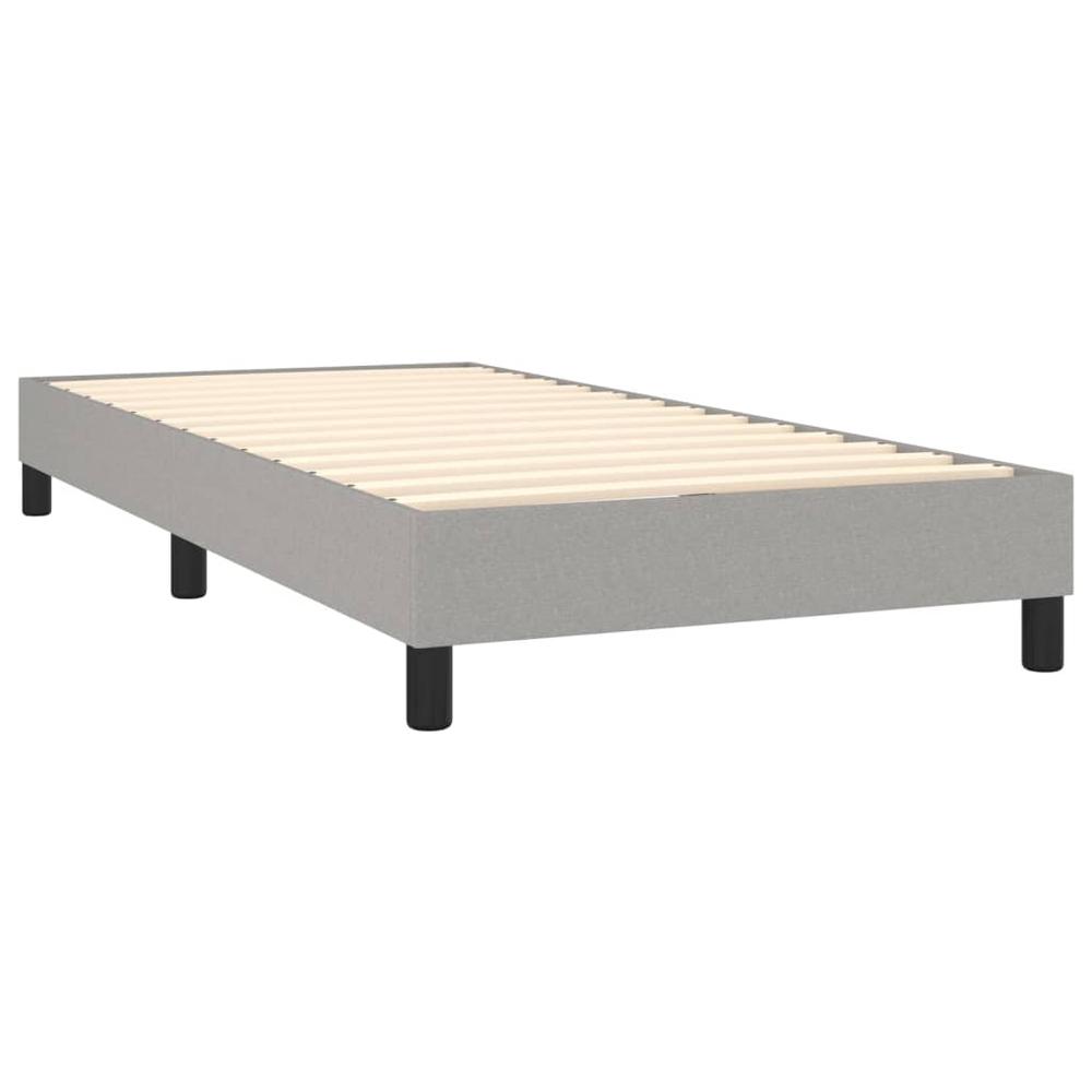 Box Spring Bed Frame Light Gray 39.4"x79.9" Twin XL Fabric. Picture 3