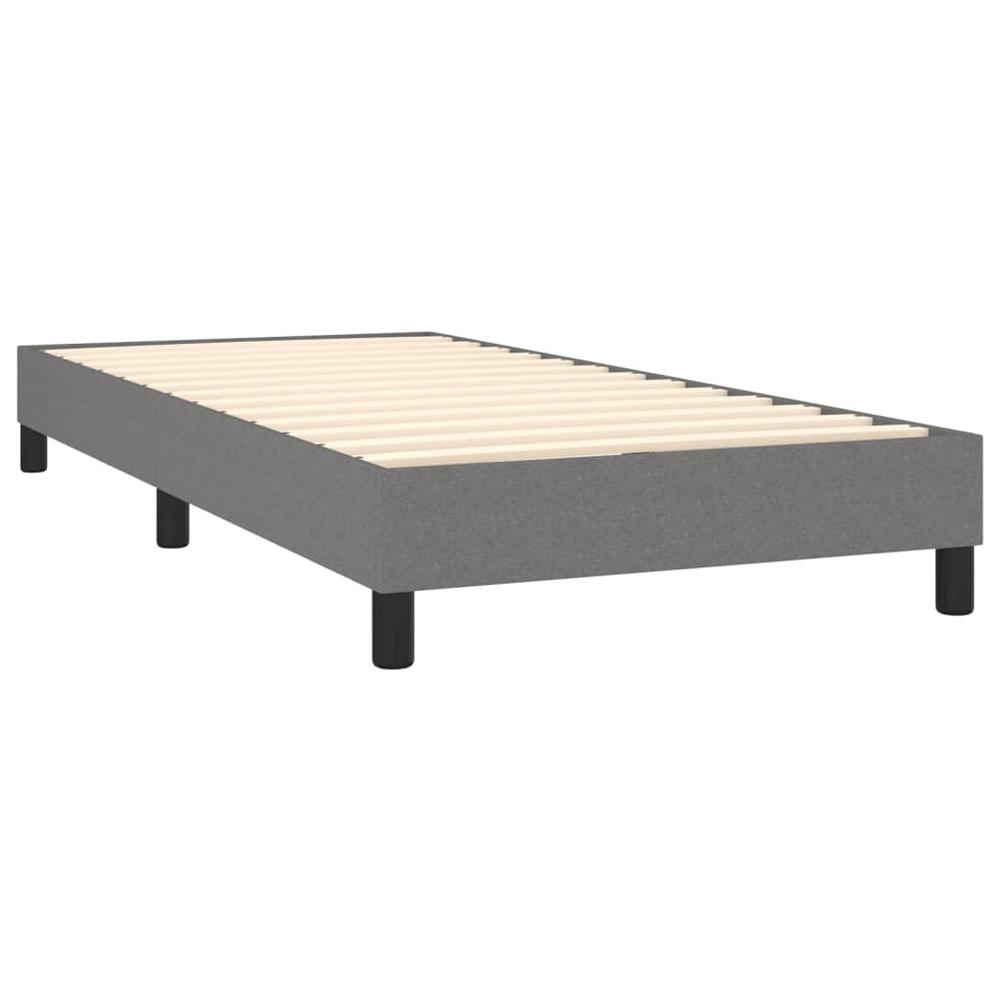 Box Spring Bed Frame Dark Gray 39.4"x79.9" Twin XL Fabric. Picture 3