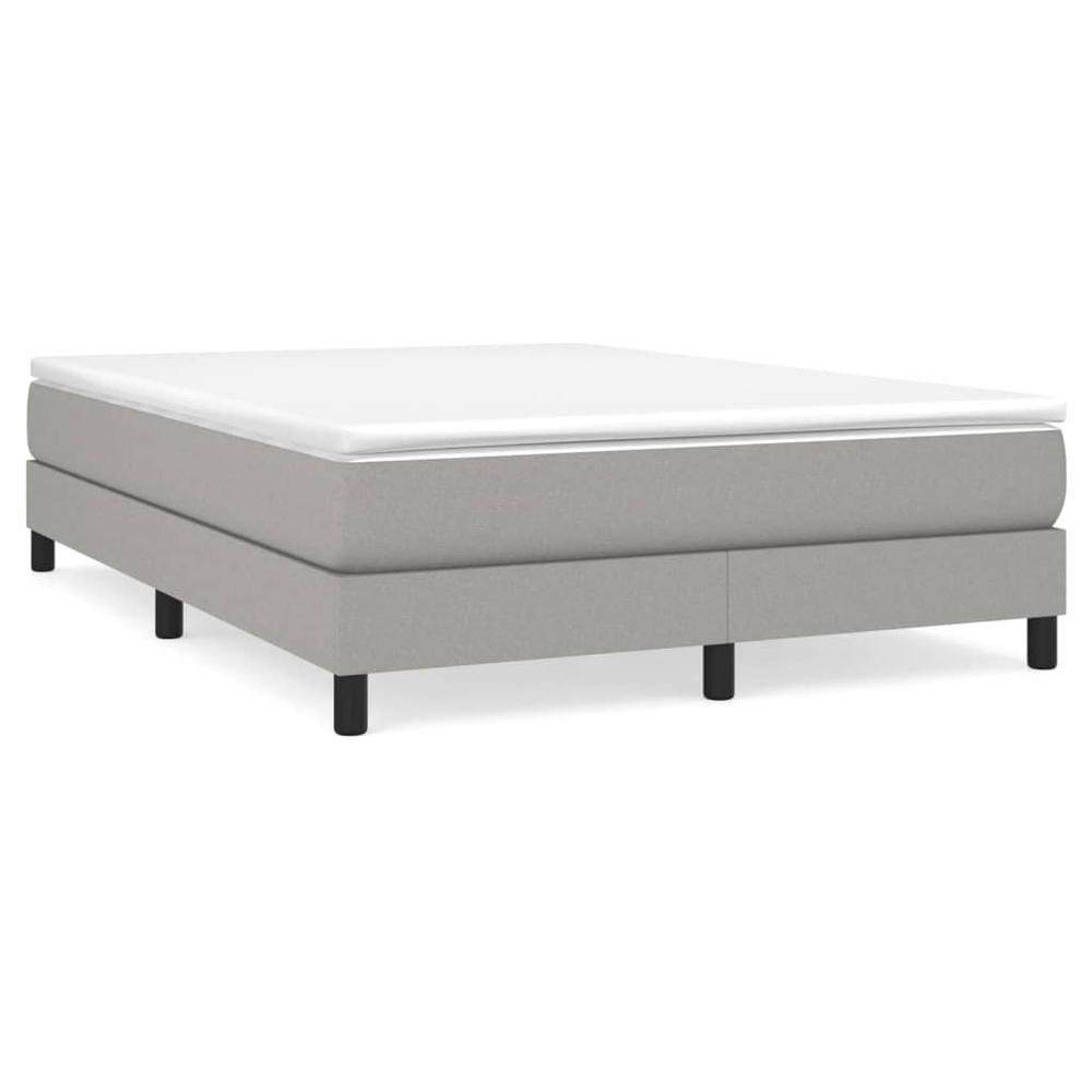 Box Spring Bed Frame Light Gray 53.9"x74.8" Full Fabric. Picture 1