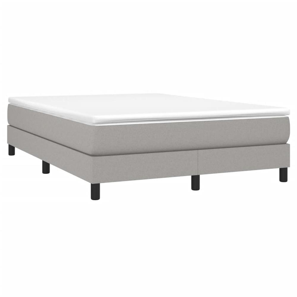 Box Spring Bed Frame Light Gray 53.9"x74.8" Full Fabric. Picture 2