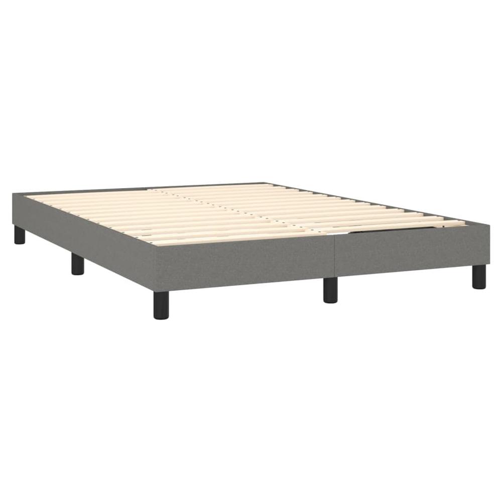 Box Spring Bed Frame Dark Gray 53.9"x74.8" Full Fabric. Picture 3