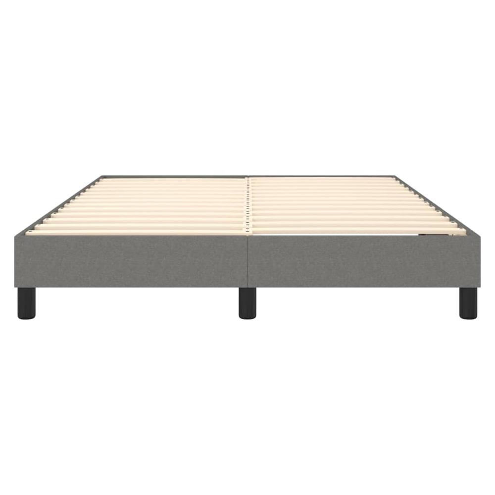 Box Spring Bed Frame Dark Gray 59.8"x79.9" Queen Fabric. Picture 4