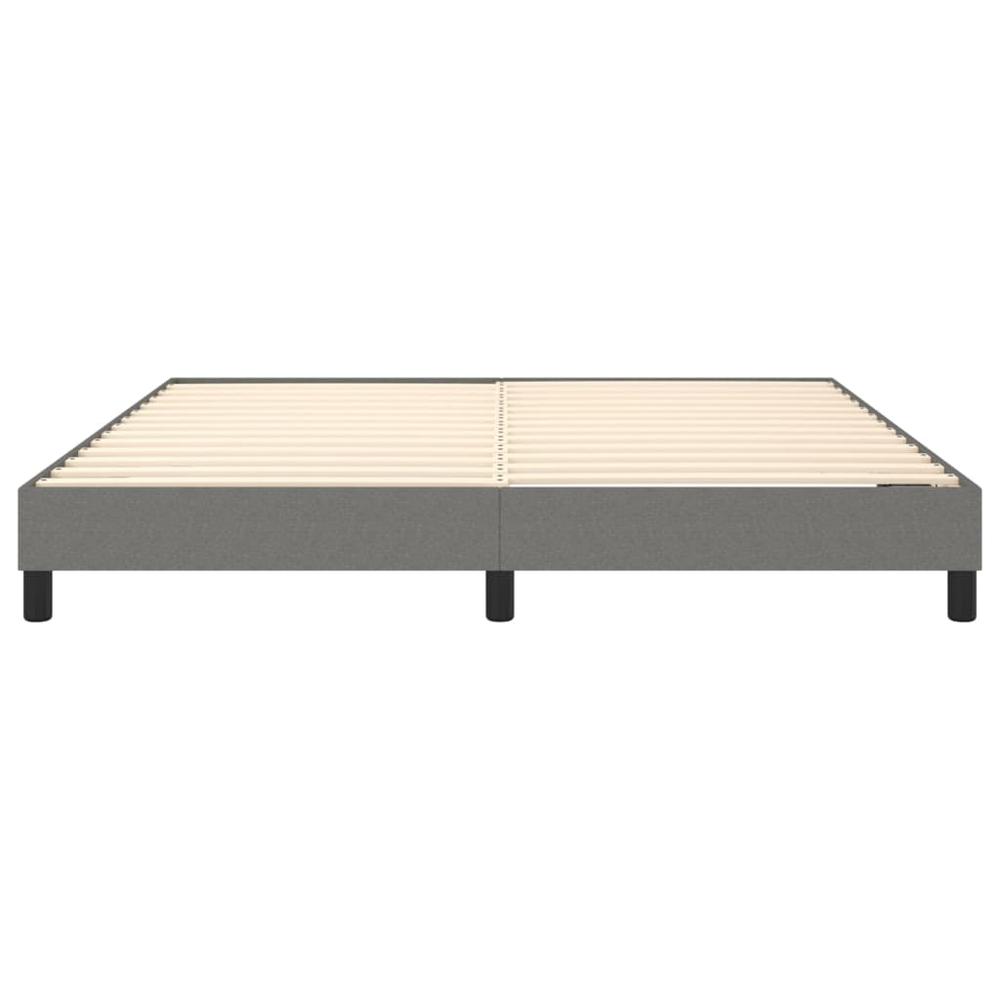 Box Spring Bed Frame Dark Gray 76"x79.9" King Fabric. Picture 4
