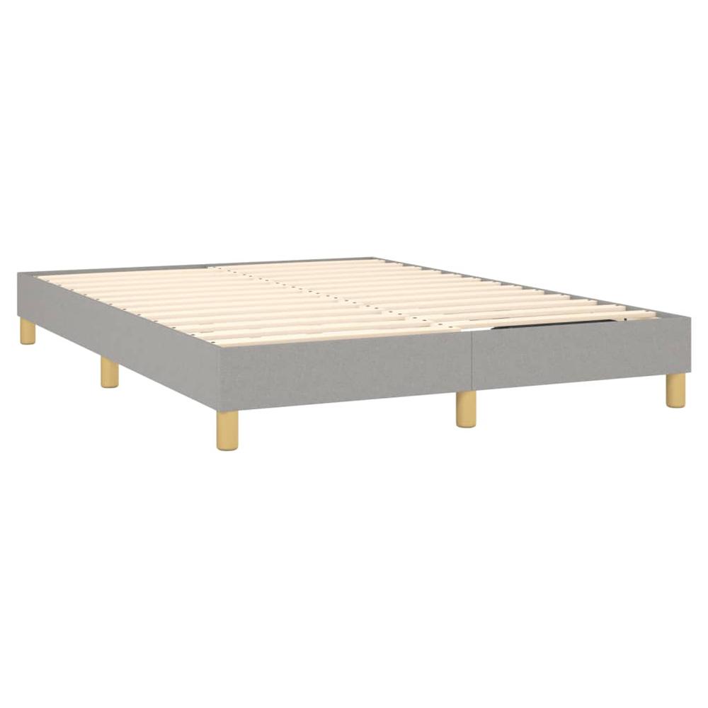 Box Spring Bed Frame Light Gray 53.9"x74.8" Full Fabric. Picture 3