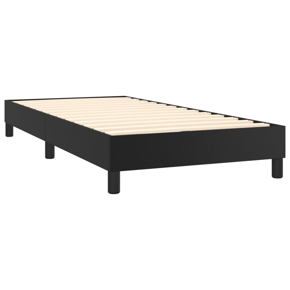 Box Spring Bed Frame Black 39.4"x74.8" Twin Faux Leather. Picture 3