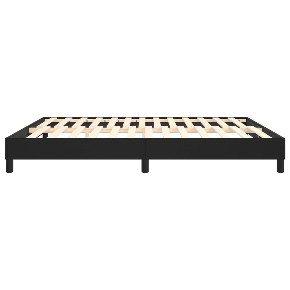 Box Spring Bed Frame Black 76"x79.9" King Faux Leather. Picture 5