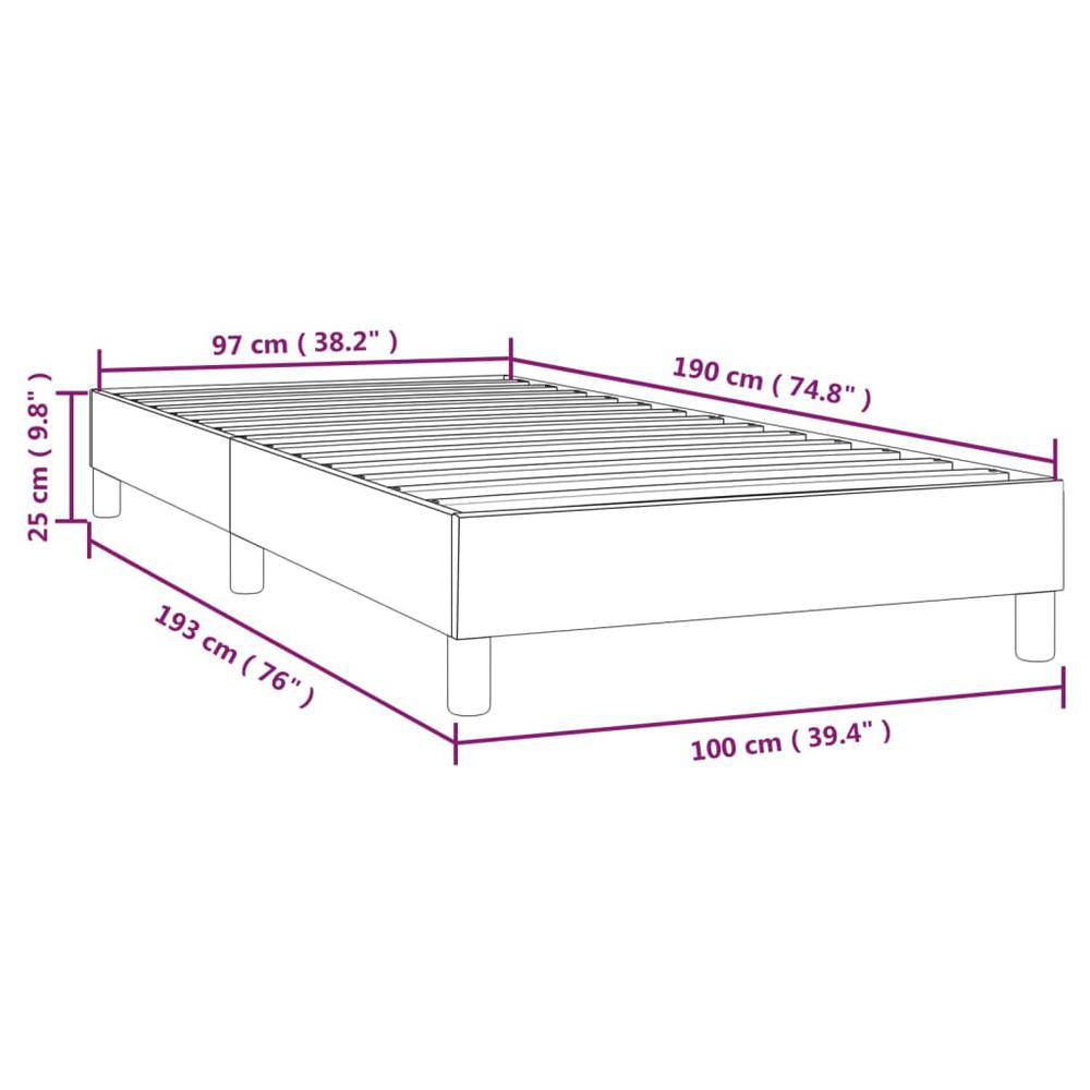 Box Spring Bed Frame Dark Gray 39.4"x74.8" Twin Velvet. Picture 8