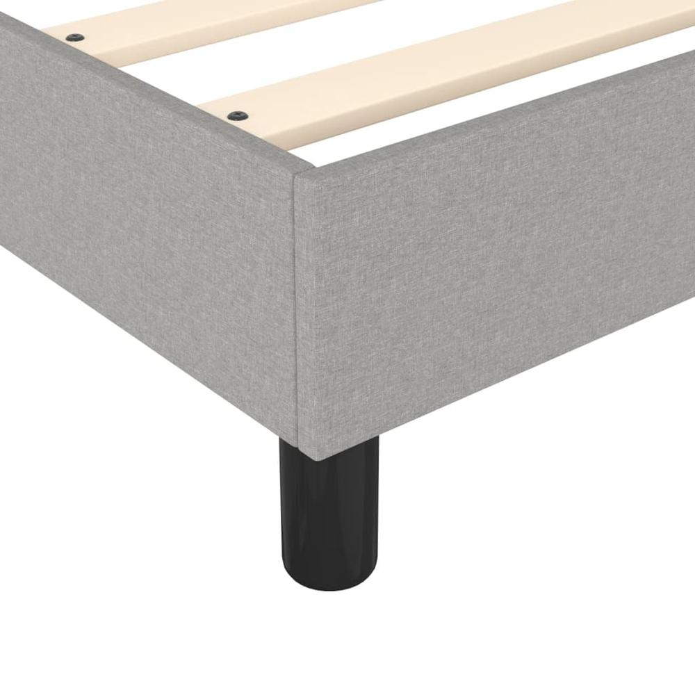 Box Spring Bed Frame Light Gray 39.4"x74.8" Twin Fabric. Picture 6