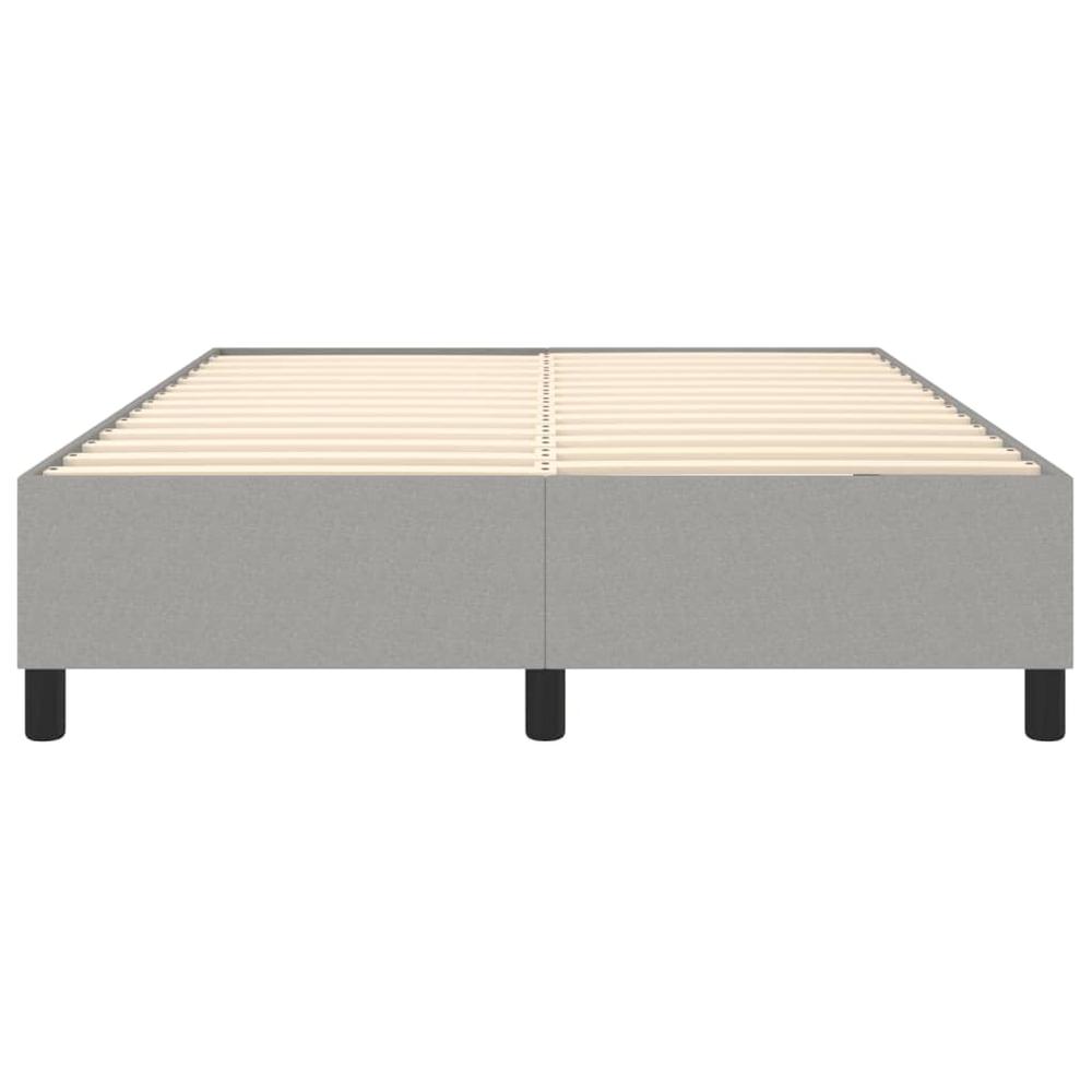 Box Spring Bed Frame Light Gray 53.9"x74.8" Full Fabric. Picture 4