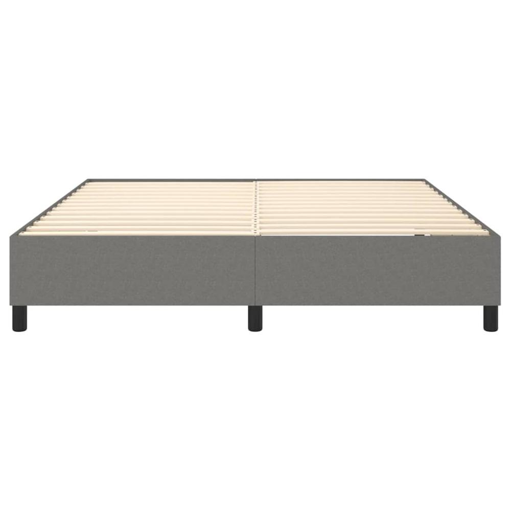 Box Spring Bed Frame Dark Gray 76"x79.9" King Fabric. Picture 4
