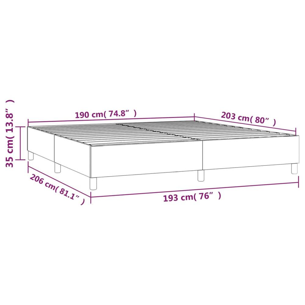 Box Spring Bed Frame Dark Gray 76"x79.9" King Fabric. Picture 8