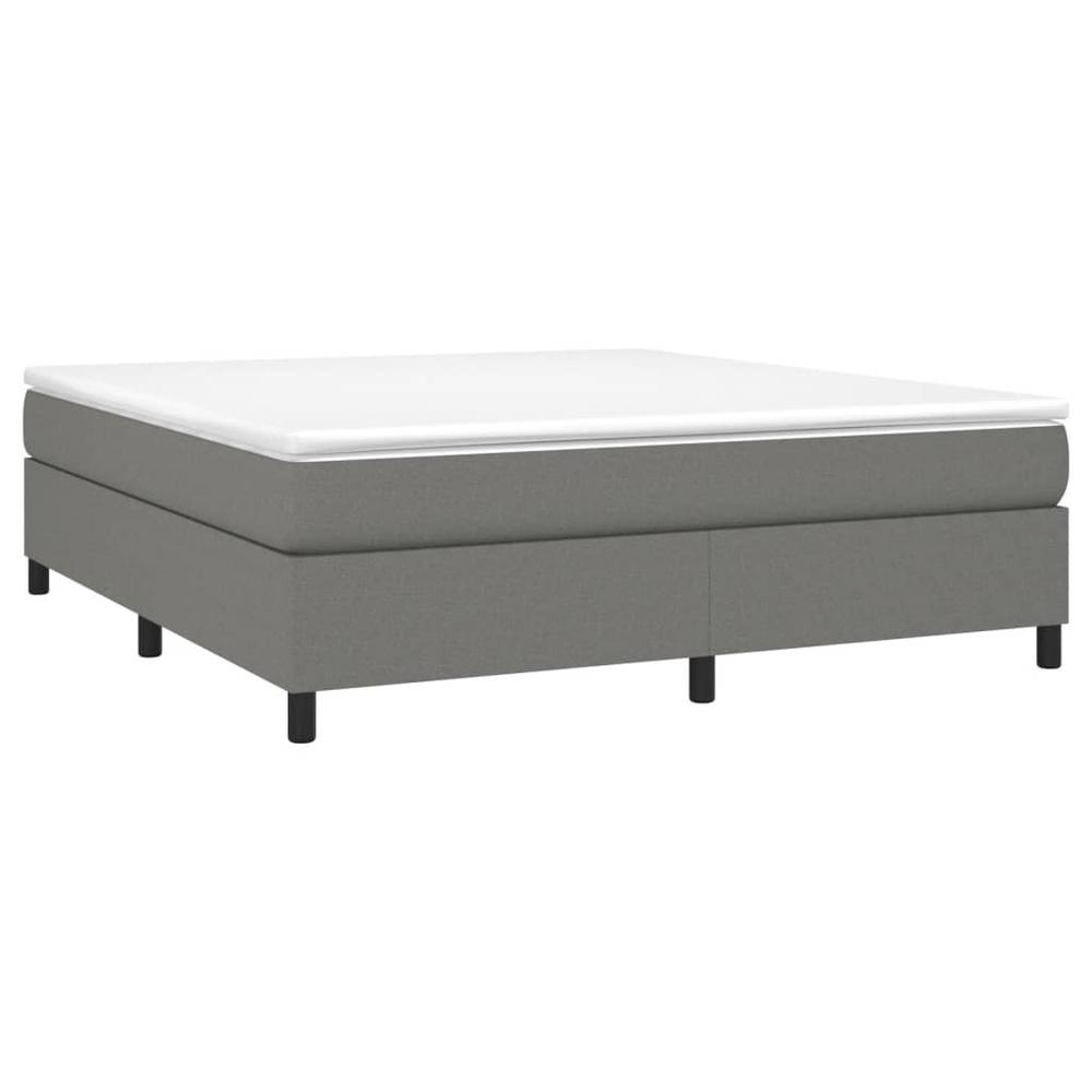 Box Spring Bed Frame Dark Gray 72"x83.9" California King Fabric. Picture 2