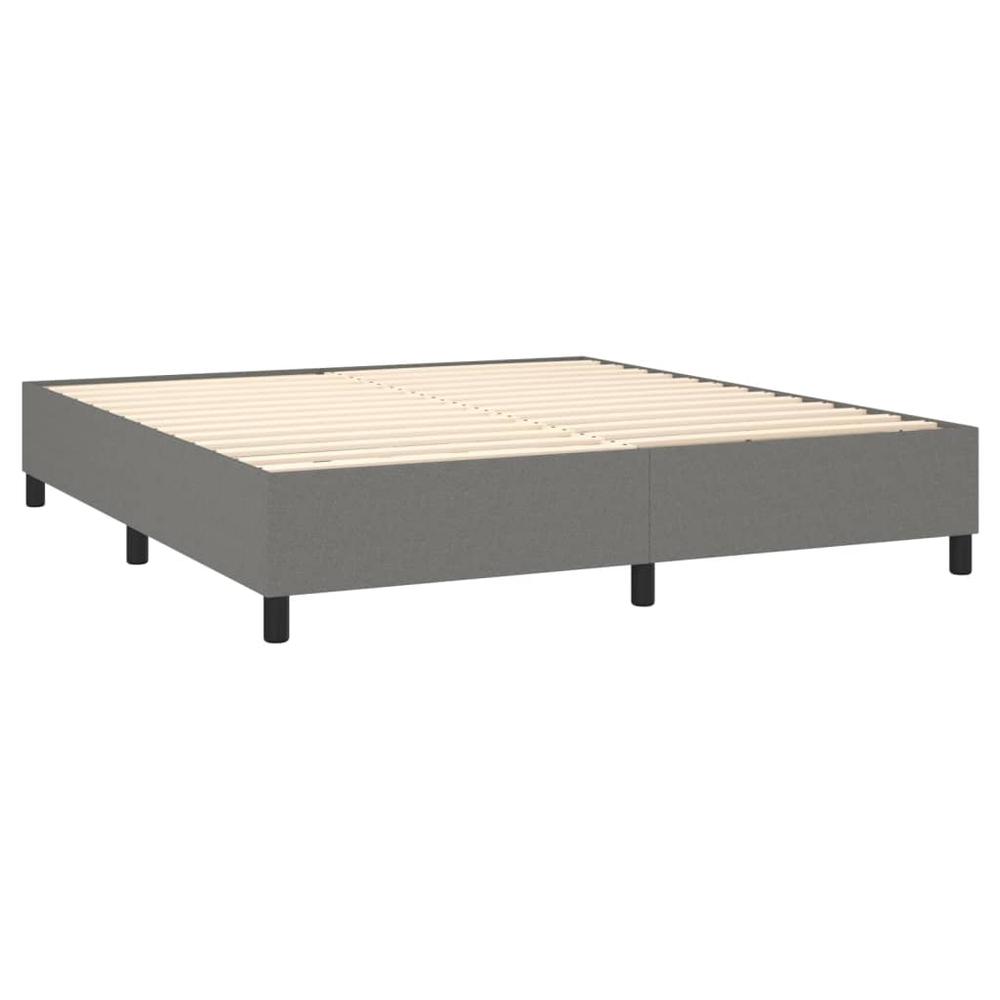 Box Spring Bed Frame Dark Gray 72"x83.9" California King Fabric. Picture 3