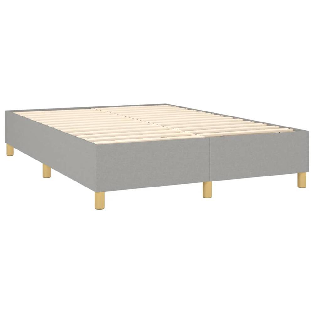 Box Spring Bed Frame Light Gray 53.9"x74.8" Full Fabric. Picture 3